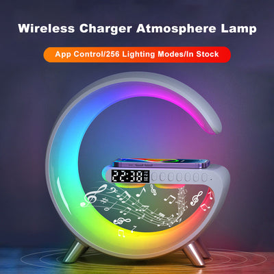 G Shaped LED Lamp Bluetooth Speaker Wireless Charger