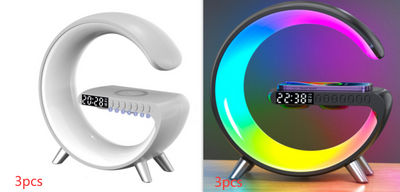 G Shaped LED Lamp Bluetooth Speaker Wireless Charger
