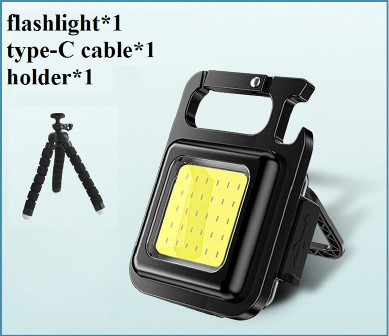 Mini Portable Flashlight Rechargeable Keychain Work Light